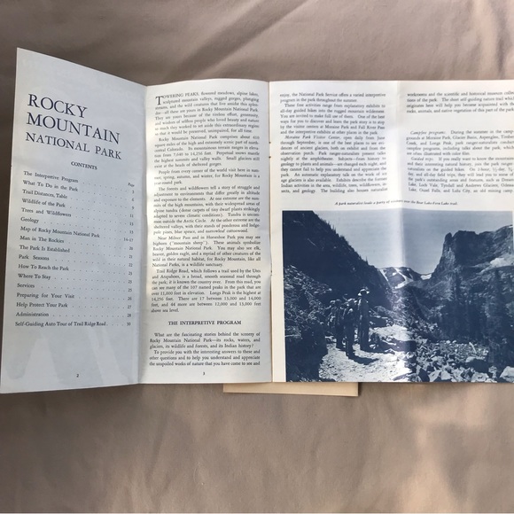 Rocky Mountain National Park Colorado Brochure Map 1967 Activities Program - Picture 6 of 7